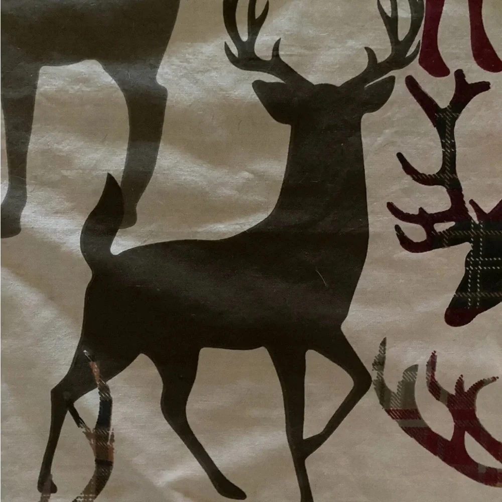 4 Christmas‎ Reindeer Cloth Dinner Napkins Brown Multicolor 19x19 Excellent Cond